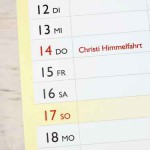 Datum - Christi Himmelfahrt - Vatertag - Feiertag - Brckentag