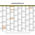 Kalender 2016 zum ausdrucken A4 quer